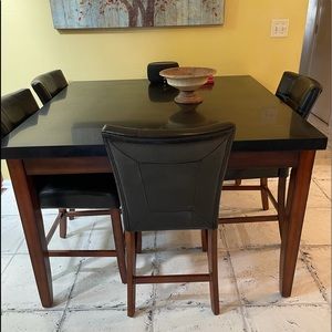 Counter table with 2 height chairs